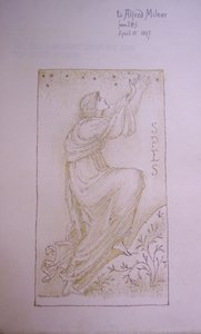 スペス、トーマス・モア著「ユートピア」のフライリーフのイラスト、1897年（紙にペンとインクとチョーク） 作： Edward Burne Jones